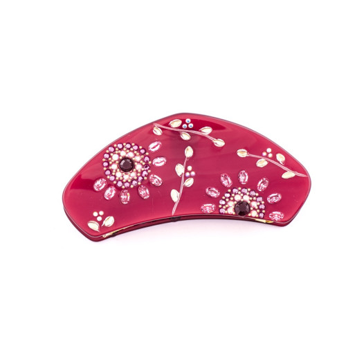 94847_1 - MC Davidian - Handmade Metal Hair Clip Jaw Rhododendron Full 2