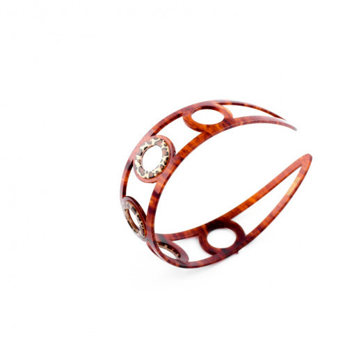 94357-94194_1 MC Davidian Handmade Headband Openwork with Panther Circles Simple