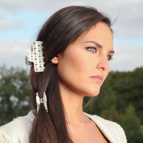 95366bis_1 - MC Davidian - Studded & Rhinestones Hair Clip GM