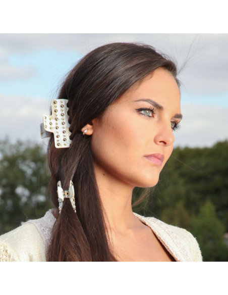 95366bis_1 - MC Davidian - Studded & Rhinestones Hair Clip GM 95366bis_1 - MC Davidian - Studded & Rhinestones Hair Clip GM