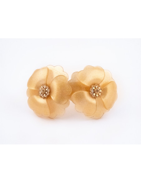 Peonies Brillant Ponytail TGM handmade in France - Barrettes | MC Davidian