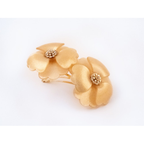 Peonies Brillant Ponytail TGM handmade in France - Barrettes | MC Davidian