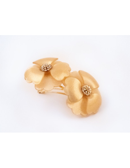 Peonies Brillant Ponytail TGM handmade in France - Barrettes | MC Davidian