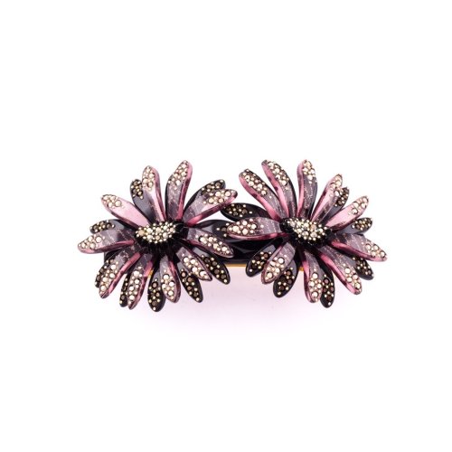 Barrette Hair Clip two Daisies Light handmade in France - 7cm & 8cm Barrettes | MC Davidian