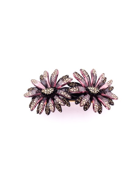 Barrette Hair Clip two Daisies Light handmade in France - 7cm & 8cm Barrettes | MC Davidian