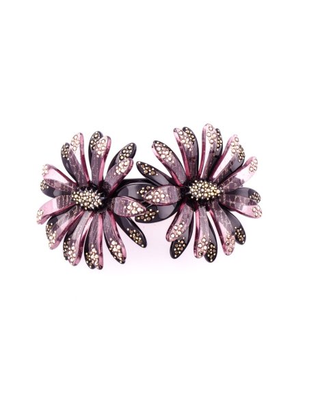 Ponytail Barrette Hair Clip two Daisies Full handmade in France - Ponytails Barrettes | MC Davidian