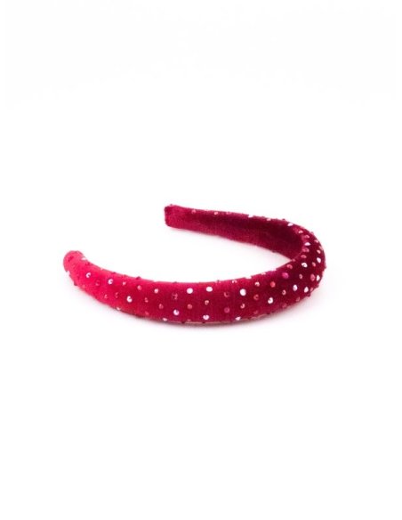 Fuchsia Starry Padded Headband handmade in France - Couture Headband | MC Davidian