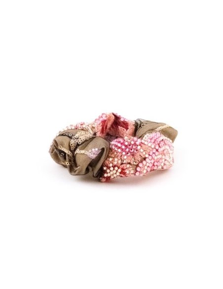 Pink Pearl Bouquet Scrunchie handmade in France - Couture Scrunchies | MC Davidian