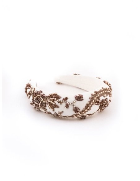 Ivory Garland Headband handmade in France - Couture Headbands | MC Davidian