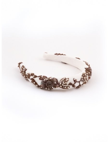 Pearl Crown Headband handmade in France - Couture Headbands | MC Davidian