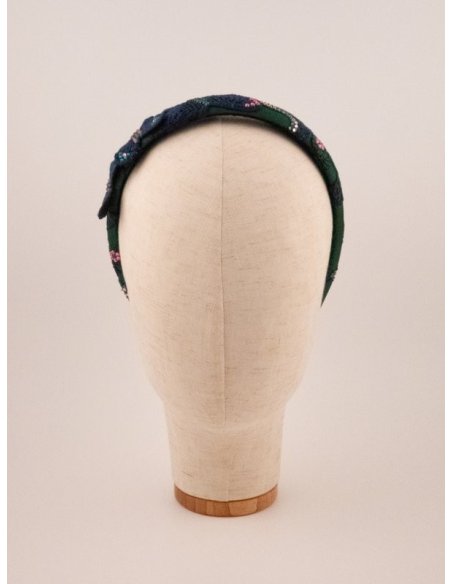 Green Floral Twist Headband handmade in France - Couture Headbands | MC Davidian