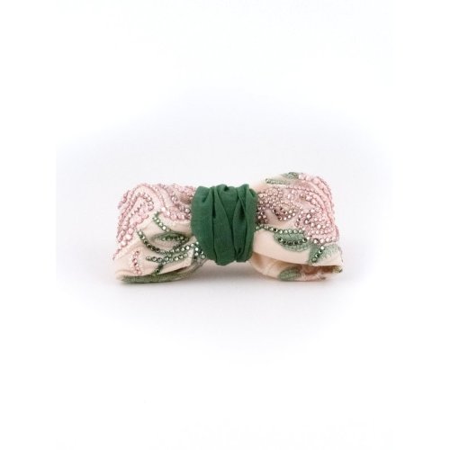 Pastel Rose Bow Barrette handmade in France - Couture Barrette | MC Davidian