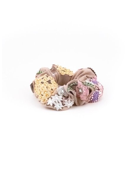 Pastel Bouquet Scrunchie handmade in France - Couture Scrunchies | MC Davidian