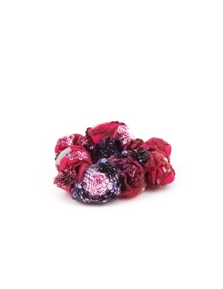 Raspberry Velvet Scrunchie handmade in France - Couture Scrunchies | MC Davidian
