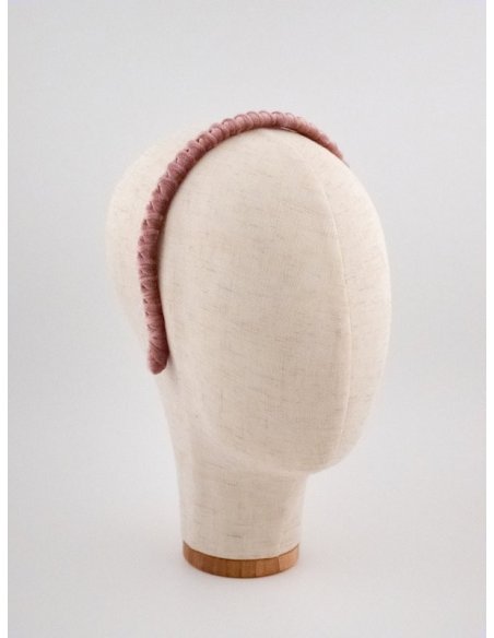 Pink Velvet Twist Headband handmade in France - Couture Headbands | MC Davidian