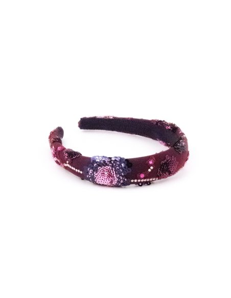 Embroidered Ruby Headband handmade in France - Couture Headbands | MC Davidian