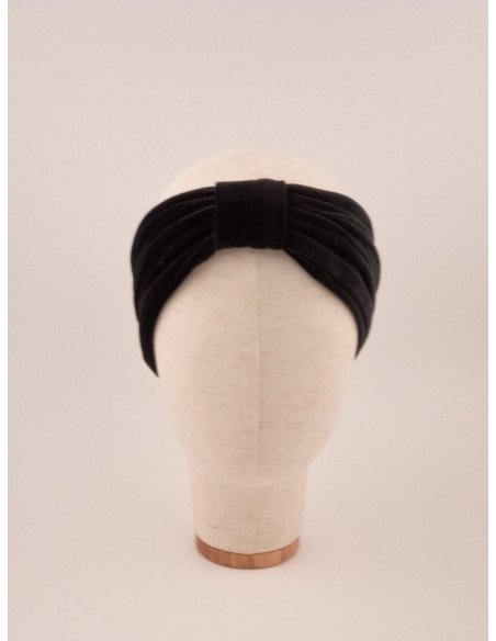 Black Velvet Turban Headband handmade in France - Couture Bandeaux | MC Davidian