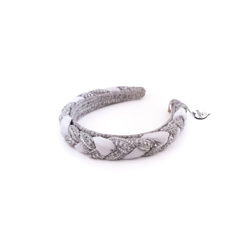 Silver Braided Bandeau handmade in France - Couture Bandeaux | MC Davidian