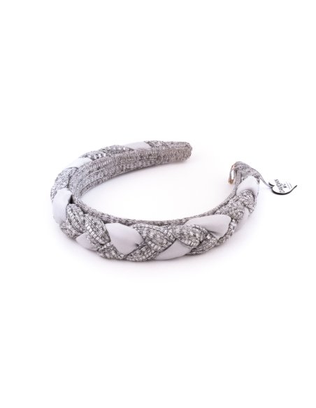 Silver Braided Bandeau handmade in France - Couture Bandeaux | MC Davidian