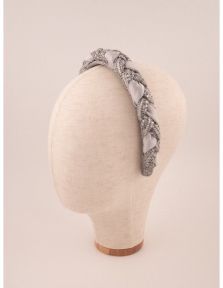 Silver Braided Bandeau - [Product category] handmade in France.