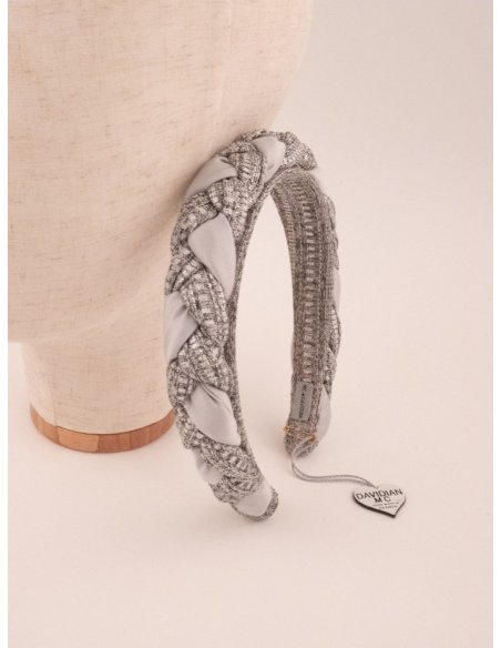 Silver Braided Bandeau - [Product category] handmade in France.