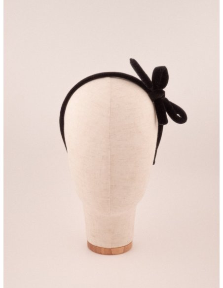 Velvet Bow Headband - [Product category] handmade in France.