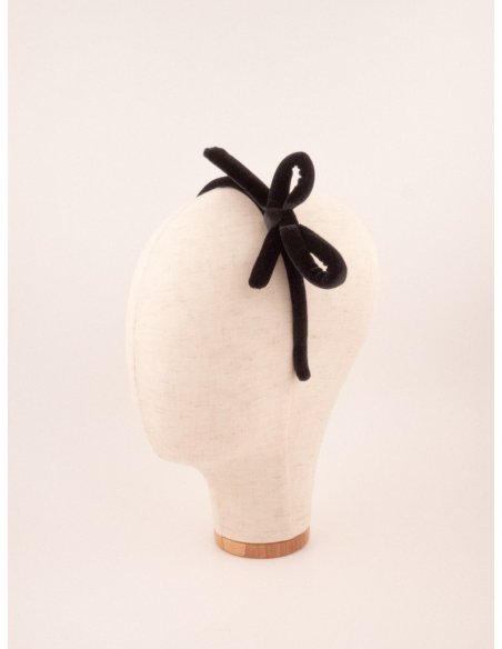 Velvet Bow Headband - [Product category] handmade in France.