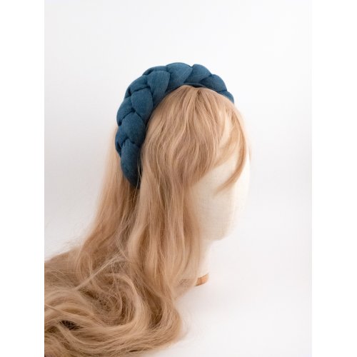 Braided Headband Indigo - [Product category] handmade in France.