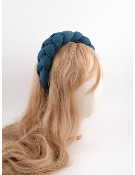 Braided Headband Indigo - [Product category] handmade in France.