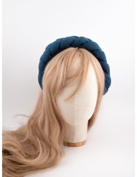 Braided Headband Indigo - [Product category] handmade in France.