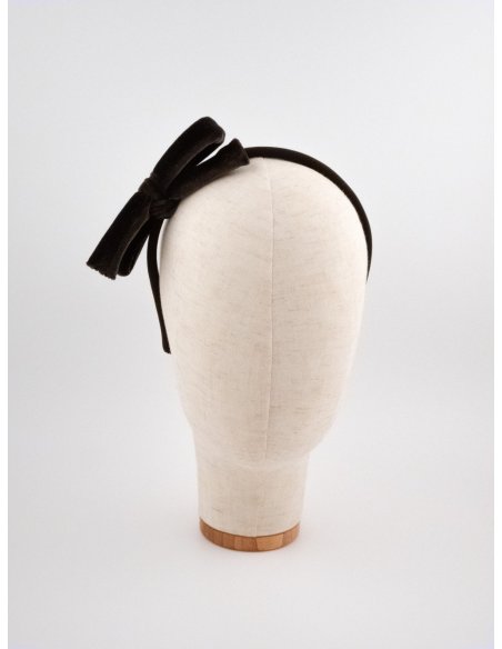 Velvet Bow Headband - [Product category] handmade in France.