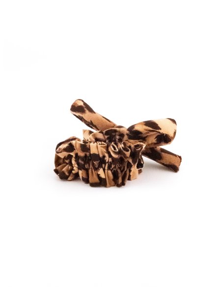 Leopard Bow Hair Elastic - [Product category] handmade in France.