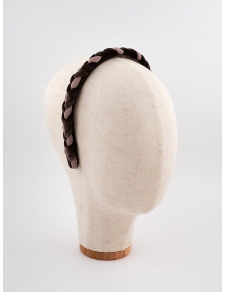 Braided Headband Earth & Rose - [Product category] handmade in France.