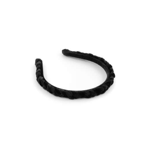 Black Satin Braided Headband