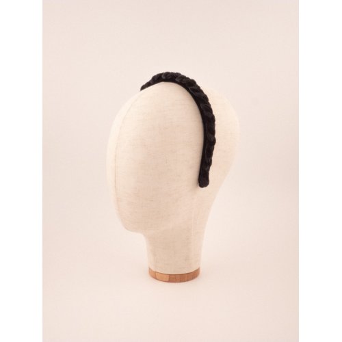 Black Satin Braided Headband - [Product category] handmade in France.