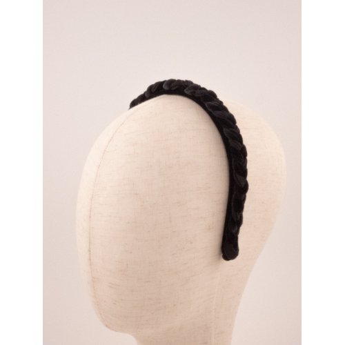 Black Satin Braided Headband - [Product category] handmade in France.