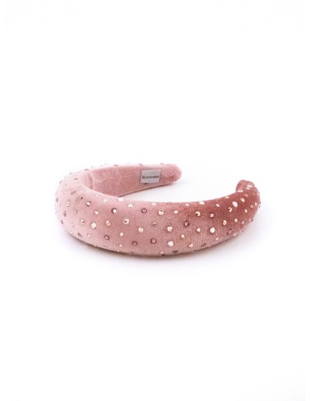 Pink Starry Padded Headband - [Product category] handmade in France.
