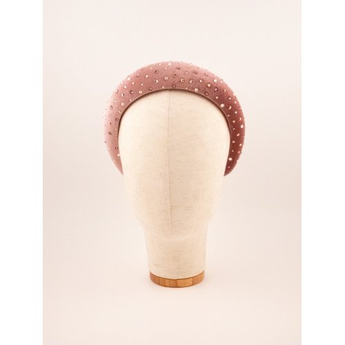 Pink Starry Padded Headband - [Product category] handmade in France.