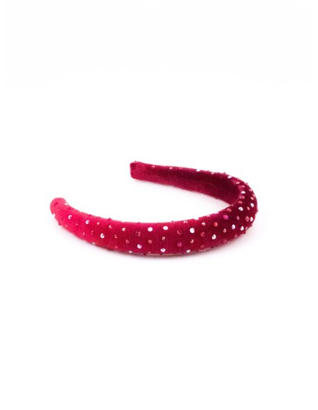 Fuchsia Starry Padded Headband - [Product category] handmade in France.