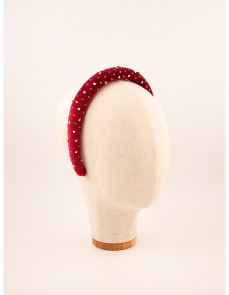 Fuchsia Starry Padded Headband - [Product category] handmade in France.