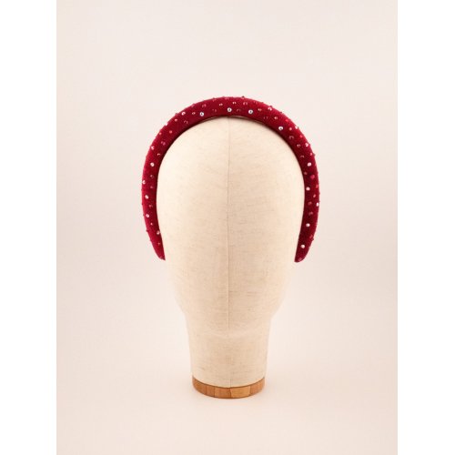 Fuchsia Starry Padded Headband - [Product category] handmade in France.