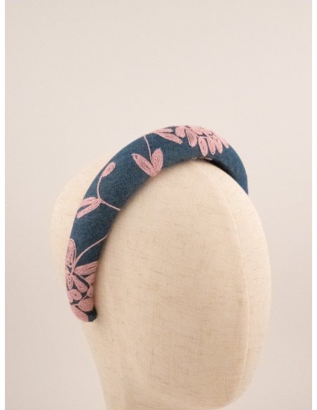 Embroidered Garden Headband - [Product category] handmade in France.