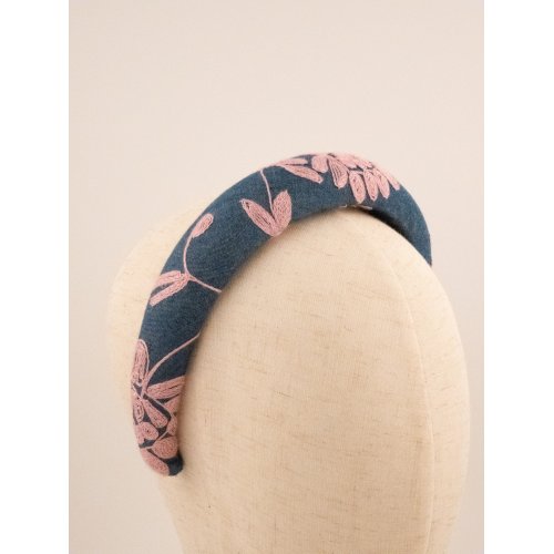 Embroidered Garden Headband - [Product category] handmade in France.