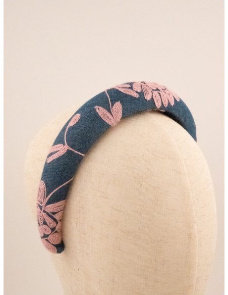 Embroidered Garden Headband - [Product category] handmade in France.