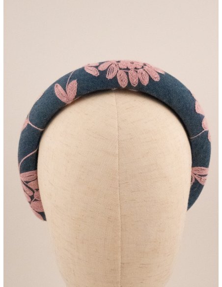 Embroidered Garden Headband - [Product category] handmade in France.