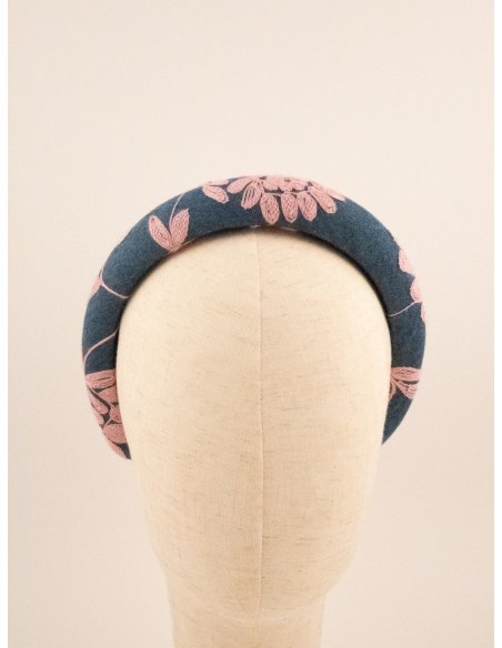Embroidered Garden Headband - [Product category] handmade in France.