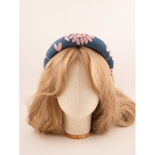 Embroidered Garden Headband - [Product category] handmade in France.