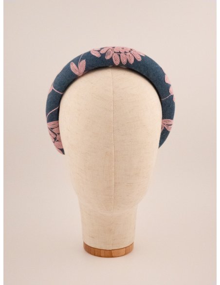 Embroidered Garden Headband - [Product category] handmade in France.