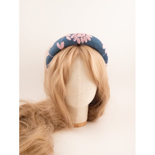 Embroidered Garden Headband - [Product category] handmade in France.