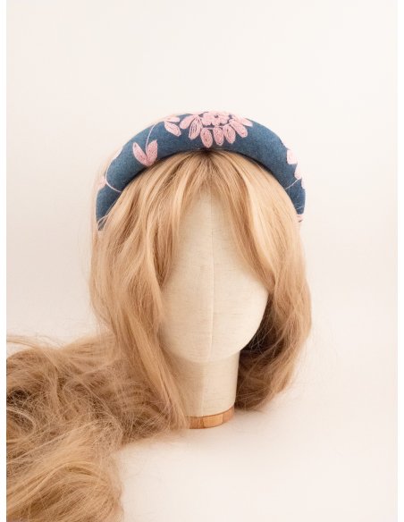 Embroidered Garden Headband - [Product category] handmade in France.